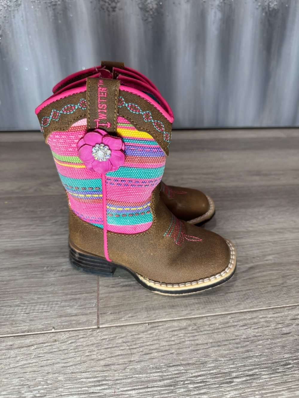 Twister Camilla Toddler Western Rainbow Square Toe